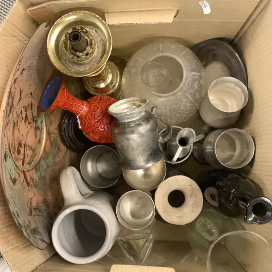 Box of Assorted Metalware