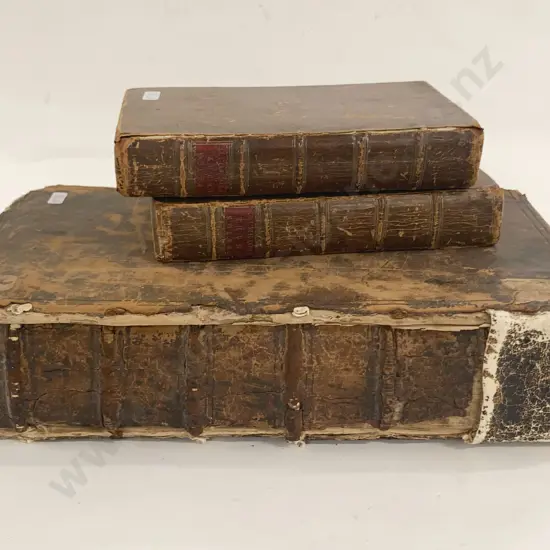 18th Century Bible (c. 1793) Together With Two Other Antique Volumes