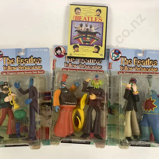 Beatles McFarland Toys Three Boxed Figures and DVD