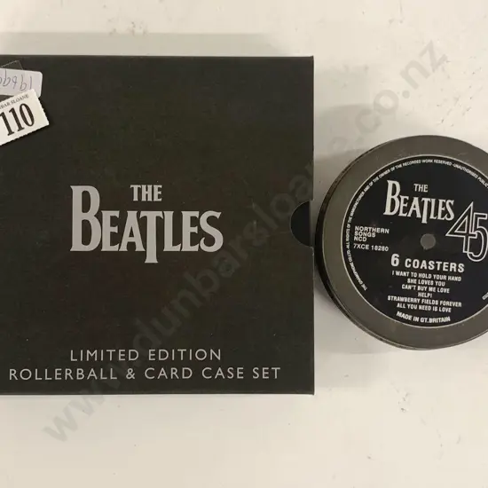 Beatles Boxed Limited Edition Rollerball Pen and Card Case Set and Set of Coasters