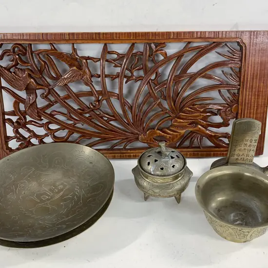 Two Chinese Brass Dishes