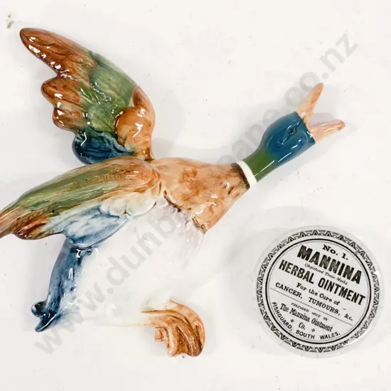 Beswick Flying Wall Duck & Vict Ointment Jar Lid