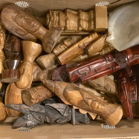 Box Quantity of Wooden Tribal Figures