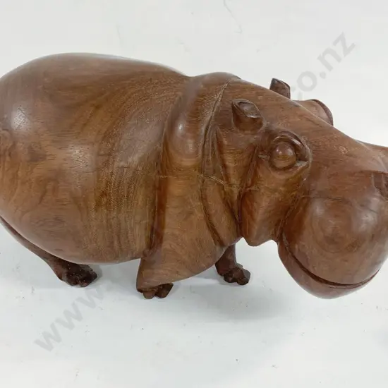 Large Wooden Hippopotamus