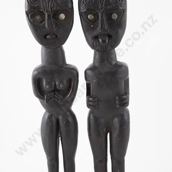 Two Ebonized Folk Art Figurines