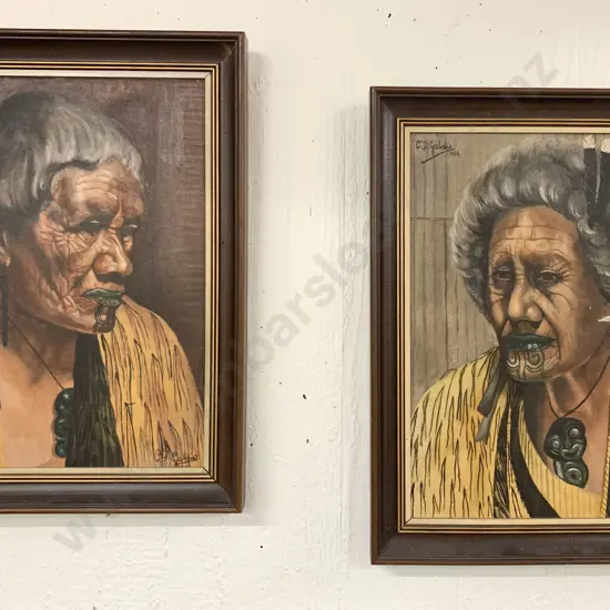Pair of Maori Portraits After C. F. Goldie