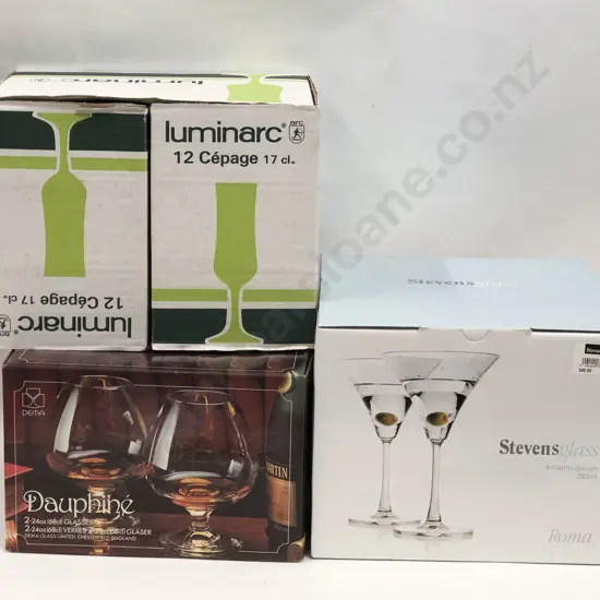 Assorted Boxed Glassware