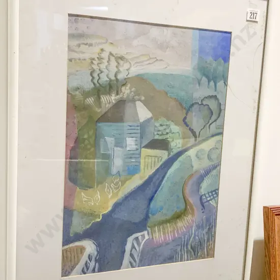 John Crawford Pastel on Paper "Scene and Unseen"