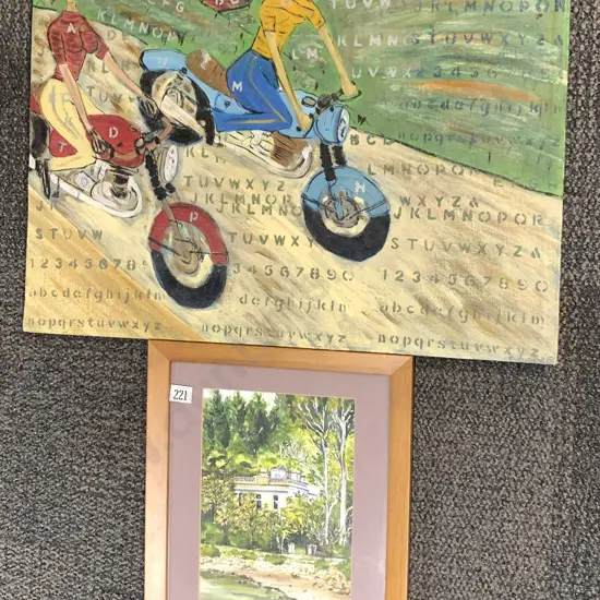 David Boyd Oil on Board "1950s" Together With Angela Wilmshurst Watercolour