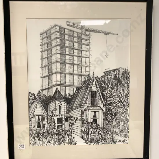 Hilda Walker Oil Sketch "Progress Over Shadows; The Old Plimmer Home"