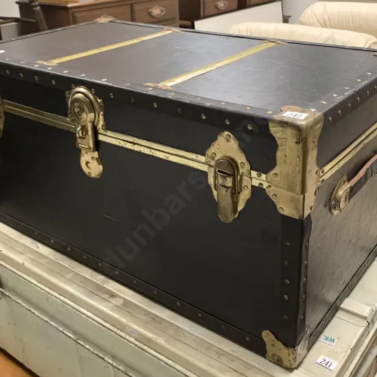 Brass Bound Cabinet Trunk (No Key)