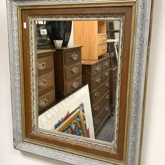 Rectangular Wall Mirror with Painted Frame