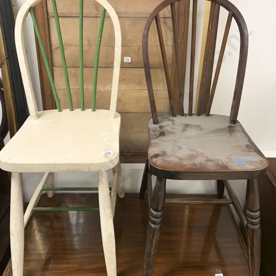 Two Stick Back Dining Chairs