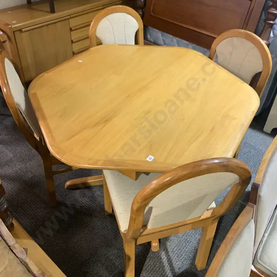 Modern Extension Dining Table Together With Five Chairs