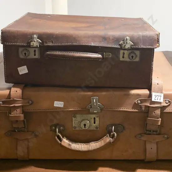 Leather Suitcase Together With Leather Briefcase