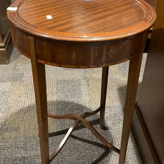 C. 1950s Mahogany Circular Work Table