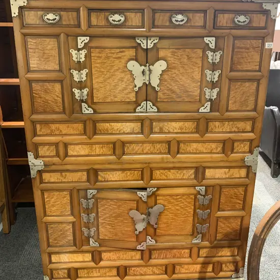 Antique Korean Fruitwood Chest on Chest