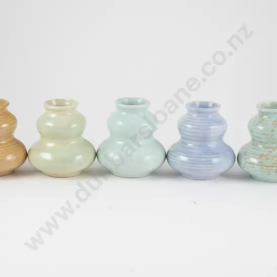 Five Various Crown Lynn Posy Vases