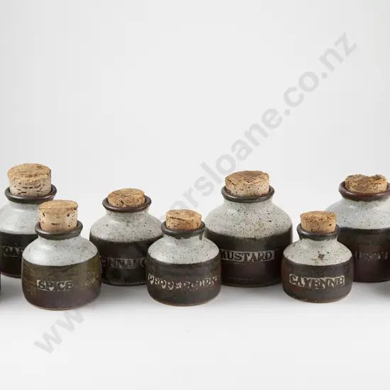 Len Castle Set of Nine Spice Pots