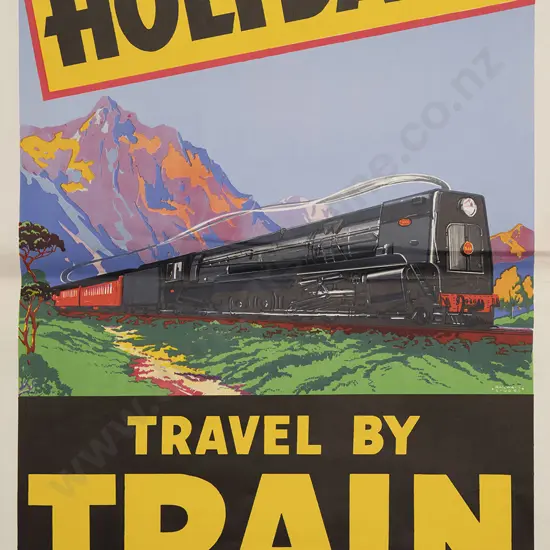 New Zealand Railway Poster For Your Holidays Travel By Train