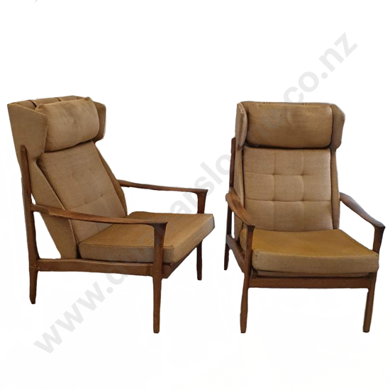 A Pair of Morgan Furniture Wingback Lounge Chairs