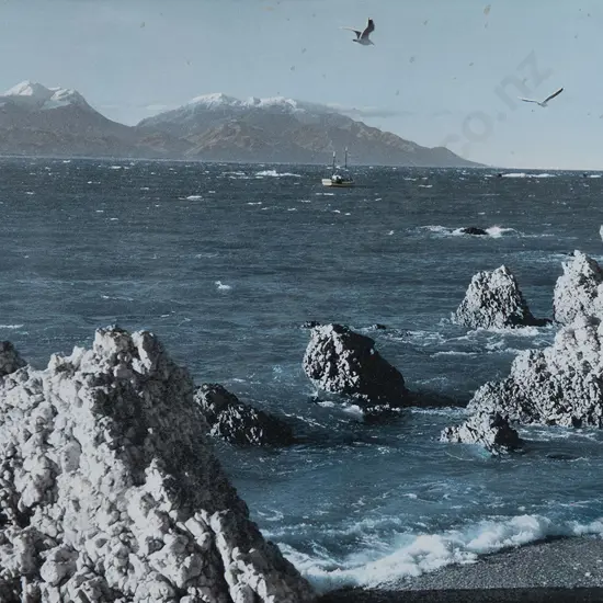Whites Aviation Hand Coloured Photo of Seaward Kaikouras