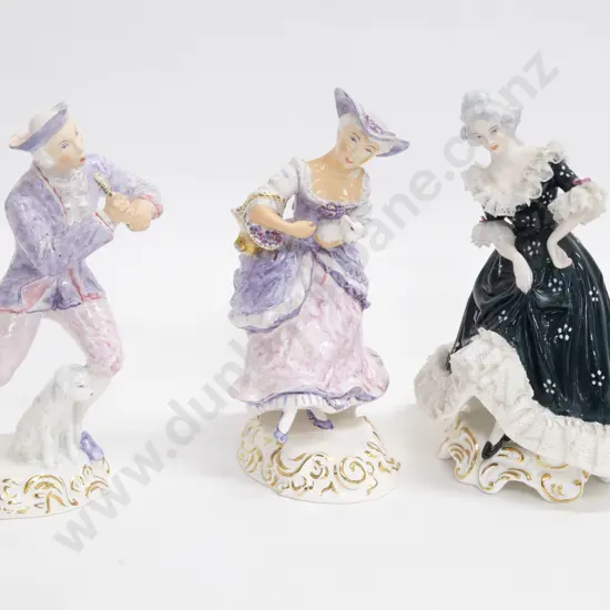 Wedgwood Shepherd and Shepherdess (repaired) together with Other Figure
