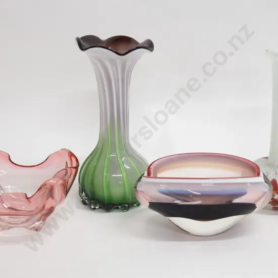 Four Pieces of Art Glass