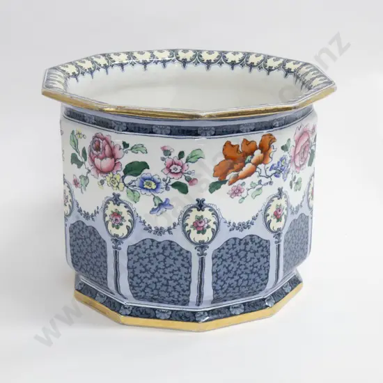 Ceramic and Floral Decorated Planter (hairline crack)