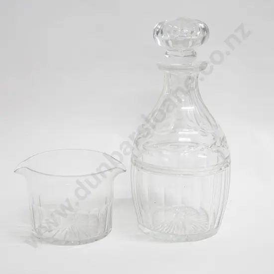 Crystal Decanter (chip) together with Crystal Rinsing Jug