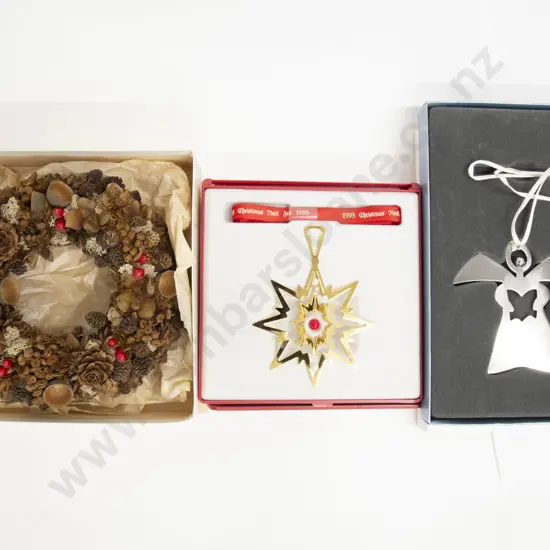 Three Christmas Decorations including Georg Jensen