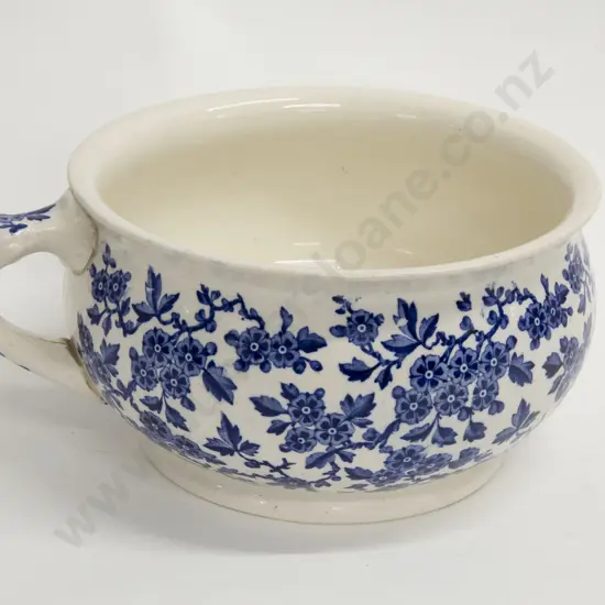 Blue and White Floral Chamber Pot