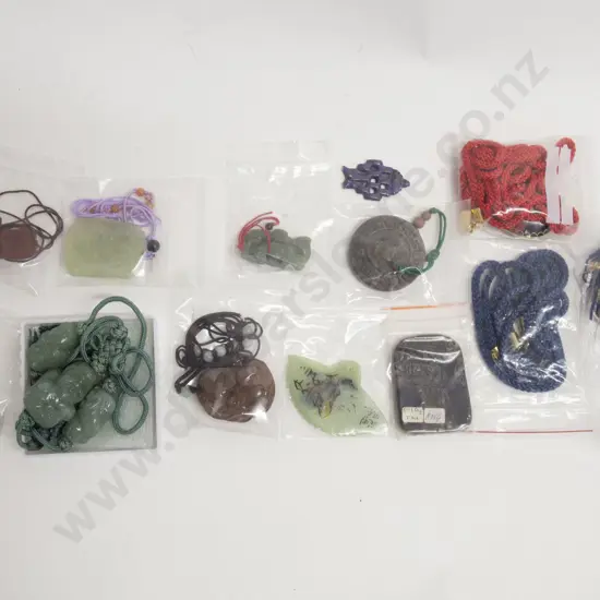 Small Quantity of Assorted Asian Jewellery including Hardstone Pendants