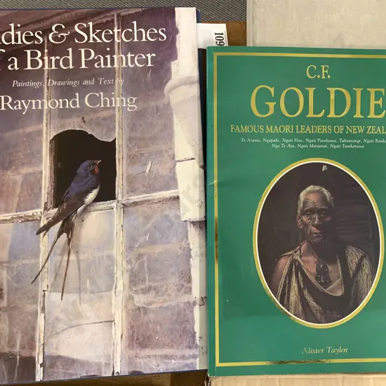 Raymond Ching "Studies And Sketches Of A Bird Painter" and C. F. Goldie Book