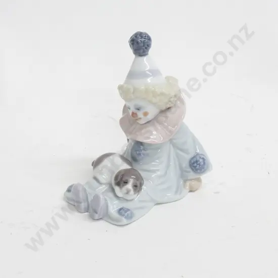 Lladro Figure of Clown with Puppy