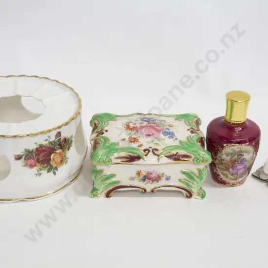 Royal Albert Flower Trough Together With Wedgewood Trinket Box and Two Others