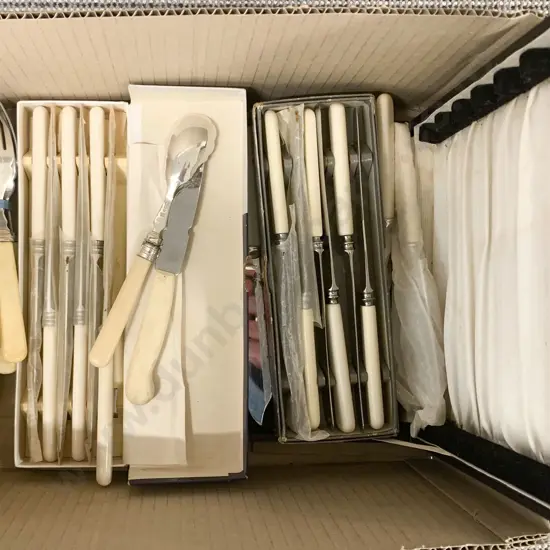 Qty of Assorted Boxed and Loose Cutlery Including Bone Handled