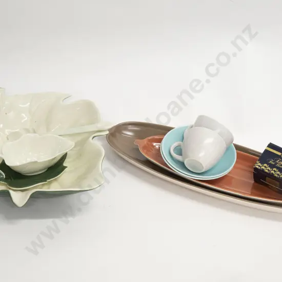 Qty of Various Poole and Carltonware Trays Together With Pair of Poole Demitasse Cup and Saucers