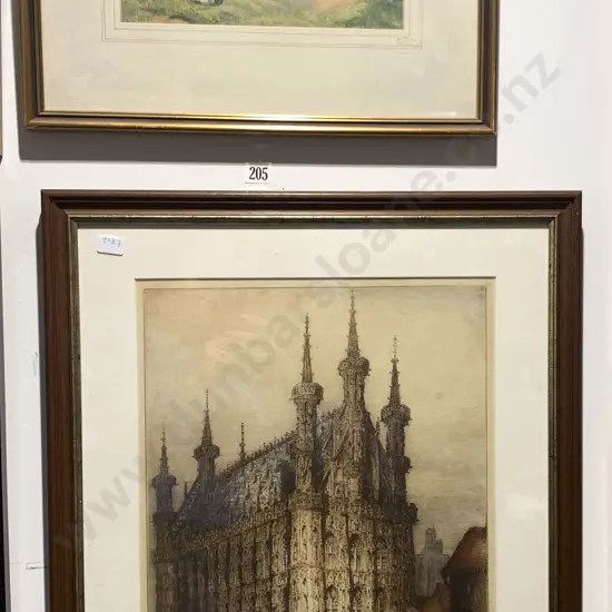 Etching of Cathedral and Other Print (2)