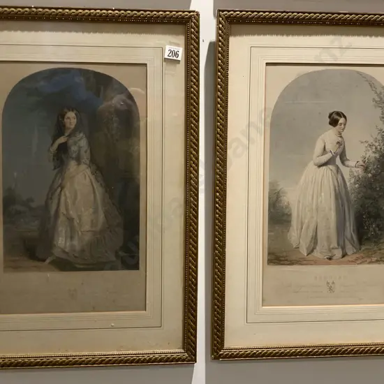 Pair of Victorian Prints "Morning" and "Evening"