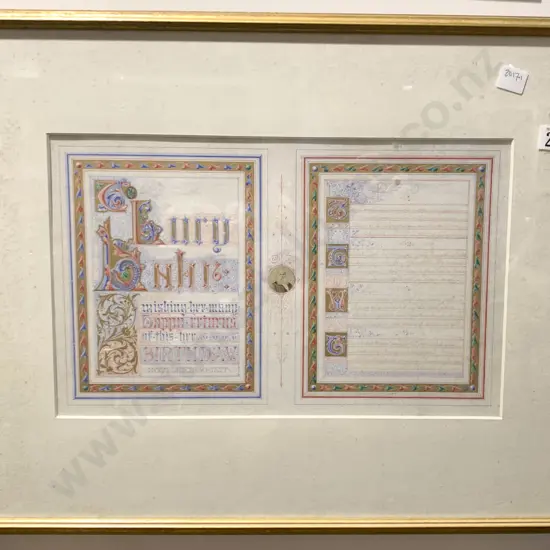 Victorian Hand Illuminated Birthday Card