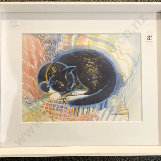 Wendy Masters Cat Study Watercolor and Pastel