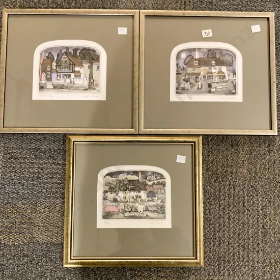 Graeme Clarke Set of Three Limited Edition Prints of Rustic English Scenes
