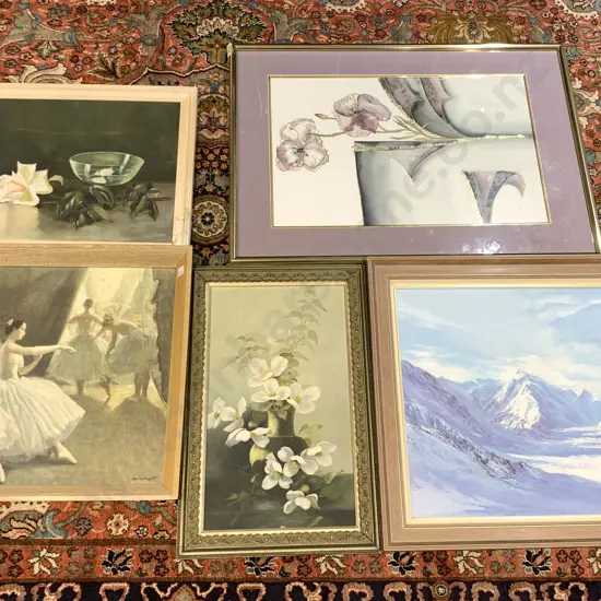 G. Brunsdon "Tasman Glacier" and Four Other Artworks (5)