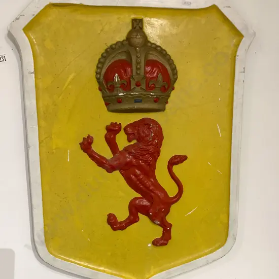 Plaster Scottish Shield with Lion Rampant