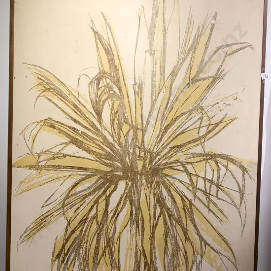 Suzanne Skerman "Cabbage Trees" relief print