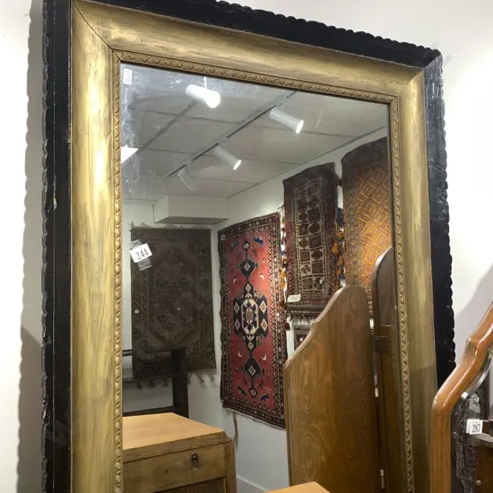 Large Mirror with Gilt and Ebonized Frame