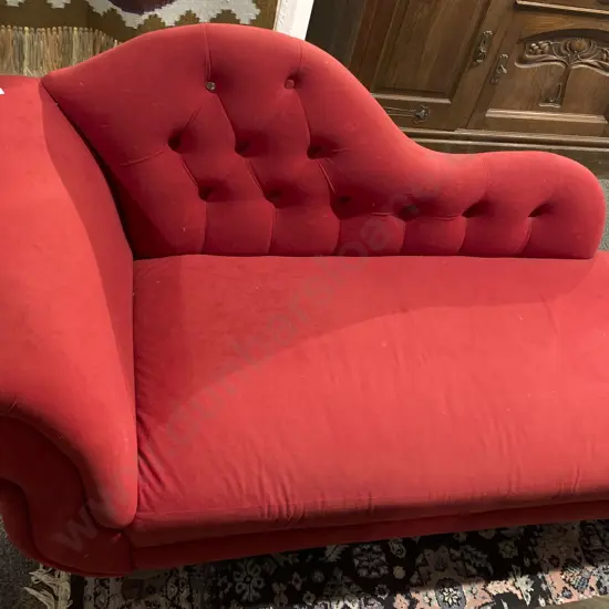 Red Draylon Chaise Lounge