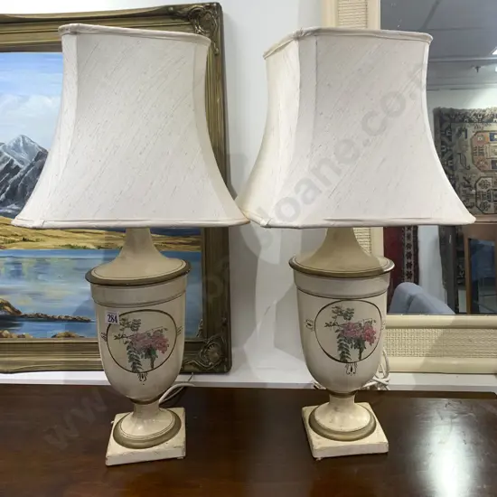 Pair of Painted Table Lamps