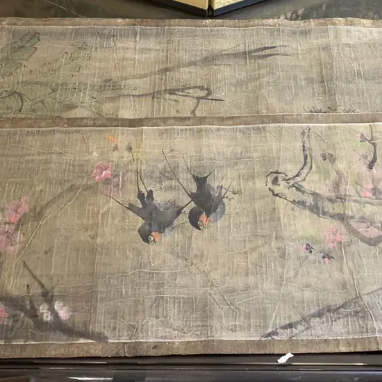 Pair of Chinese Scroll Paintings of Birds